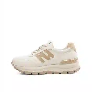 波尔谛奇 头层牛皮 舒适运动百搭厚底 轻便增高 低帮 生活休闲鞋 女款