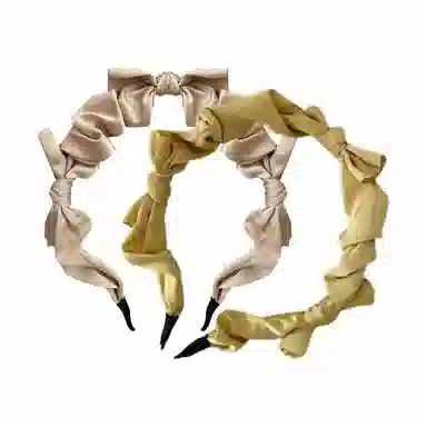 简应舒 法式少女甜美蝴蝶结 百搭不规则发饰 缎面 发箍 女款