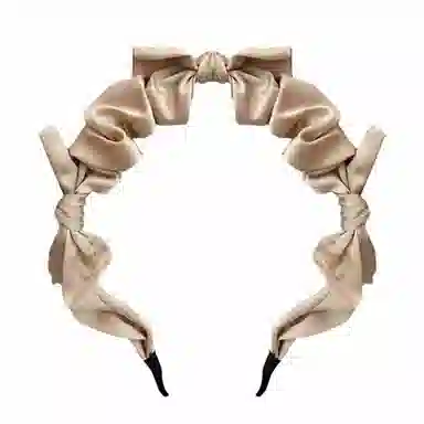 简应舒 法式少女甜美蝴蝶结 百搭不规则发饰 缎面 发箍 女款