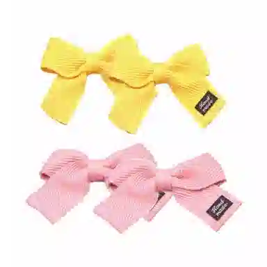 简应舒 蝴蝶结 简约纯色可爱发饰 布 发夹 女款