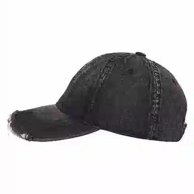 啄木鸟 美式复古水洗拼色格纹棒球帽工装做旧破洞重工毛边大头围显脸小软顶休闲百搭遮脸防晒素颜 棉 鸭舌帽 男女同款情侣款