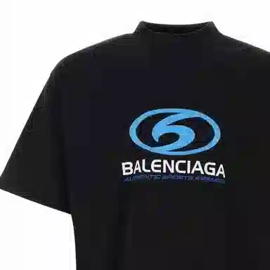 Balenciaga Logo Print Crewneck T-Shirt Black