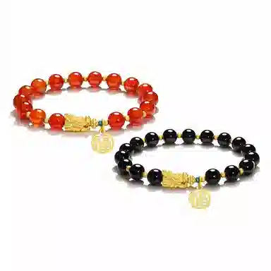 幸囍礼 国潮招财转运龙头手饰 复古古风宏图大展龙年福运聚财珠串  恋爱 琉璃 手串 男女同款情侣款