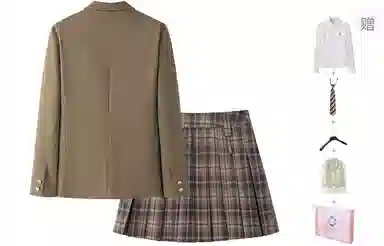 东鲸岁时记 学院风西装外套休闲摩尔学院百褶短裙制服 女款