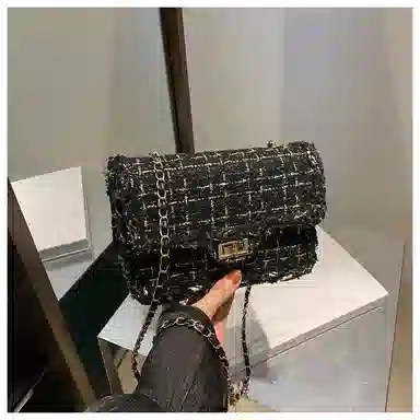 Miss Angel Plaid Chain Crossbody Bag