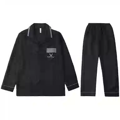 兰缪 加厚长袖舒适休闲可外穿家居服睡衣套装 男款 黑色