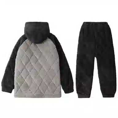 兰缪 加厚青少年保暖休闲长袖长裤家居服睡衣套装 男款 图片色