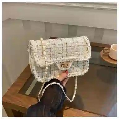 Miss Angel Plaid Chain Crossbody Bag