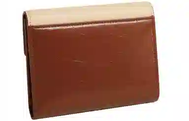 妙迪 小众设计拼接撞色时尚百搭小巧精致 合成革 钱包钱夹卡包多卡位折叠短款零钱包手拿包 常规 女款 拿铁千层雪