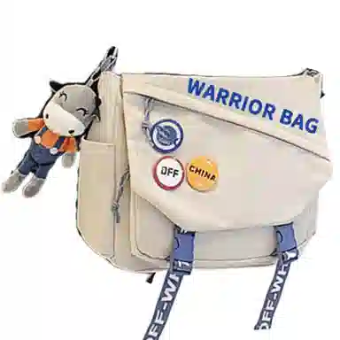 Warrior Nylon Messenger Bag White/Black