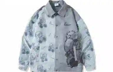 ER Bear Print Colorblock Jacket