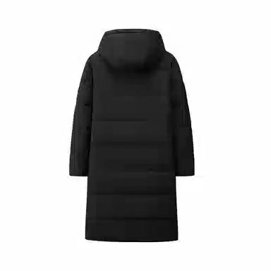 音速猫 字母印花长款连帽加厚宽松拉链棉服 男女同款 黑色