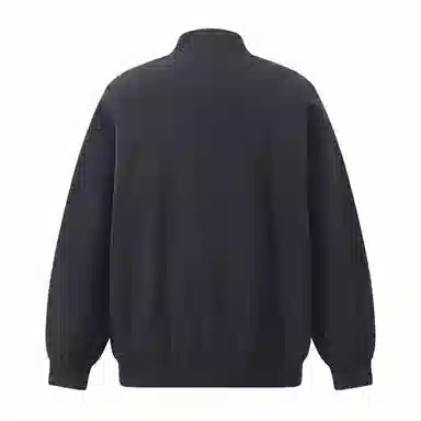 快鱼 棒球领宽松纯色长袖简约基础款上衣外套潮流休闲百搭学院风美式复古高街酷帅飞行员夹克 男女同款