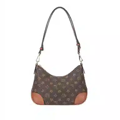 啄木鸟 经典老花满印简约通勤日常出行 涤纶 单肩包 女款 棕色