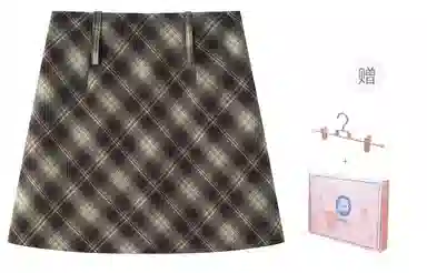 东鲸岁时记 辣妹风高级感伯克利半裙职场微辣学姐感高腰修身包臀经典格纹学院风休闲短裙 春秋季 女款 礼盒装 红格