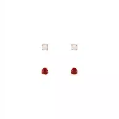 芒果饰品 红色小珍珠耳饰 铜 耳钉 女款