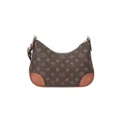 啄木鸟 经典老花满印简约通勤日常出行 涤纶 单肩包 女款 棕色