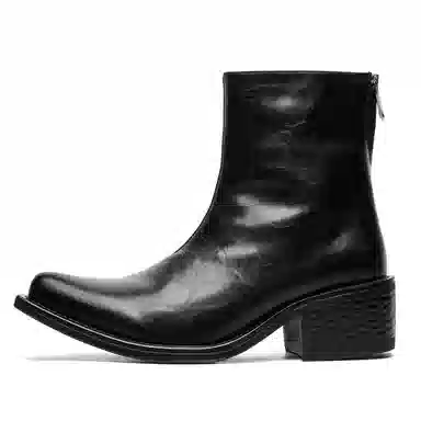 超纤皮 时尚百搭个性潮流 短靴 男女同款 经典黑色