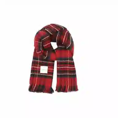 北极绒 格子爱心针织披肩秋冬新款韩版加厚保暖学生围脖 绒线围巾 男女同款情侣款