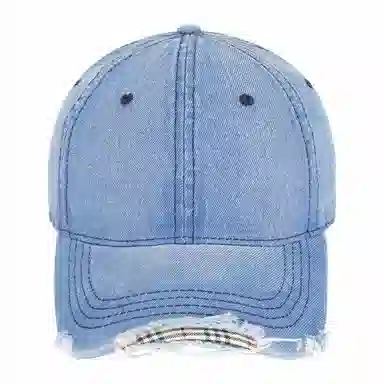 啄木鸟 美式复古水洗拼色格纹棒球帽工装做旧破洞重工毛边大头围显脸小软顶休闲百搭遮脸防晒素颜 棉 鸭舌帽 男女同款情侣款