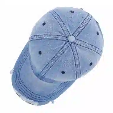 啄木鸟 美式复古水洗拼色格纹棒球帽工装做旧破洞重工毛边大头围显脸小软顶休闲百搭遮脸防晒素颜 棉 鸭舌帽 男女同款情侣款