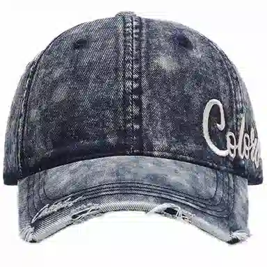 佩洛依 显脸小字母刺绣街头遮阳复古牛仔学生户外百搭透气软顶潮流 棉 鸭舌帽 男女同款情侣款