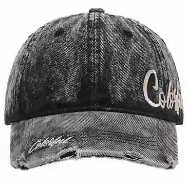 佩洛依 显脸小字母刺绣街头遮阳复古牛仔学生户外百搭透气软顶潮流 棉 鸭舌帽 男女同款情侣款