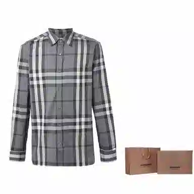 Burberry Large Check Shirt Carbon Gray