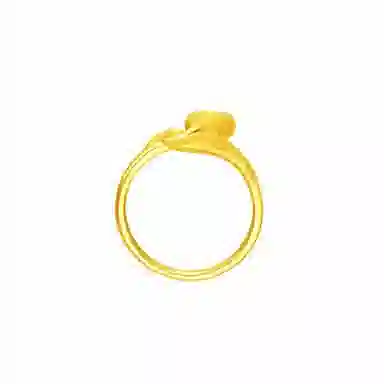 周大福精美气质郁金香足金黄金戒指女闺蜜同款