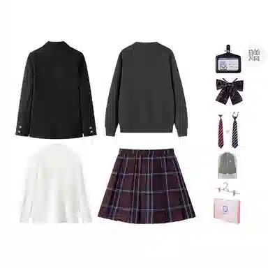 东鲸岁时记 学院风西装宽松氛围感时尚口袋长袖衬衫百褶裙套装制服 女款