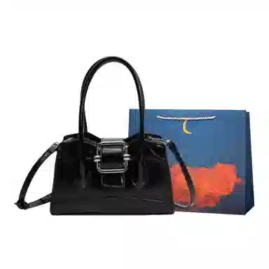 爱尔绅特 高级感通勤小众设计少女 人造革 手提包 常规 女 粉色/黑色