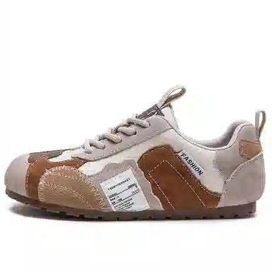 杰骤 头层牛皮 小众拼色 通勤百搭 轻便 低帮 生活休闲鞋 女