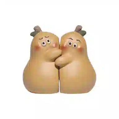 咕轹 梨子卡通摆件装饰可爱不梨不弃桌面配件一对  潮流衍生品