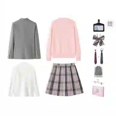 东鲸岁时记 学院风西装宽松氛围感时尚口袋长袖衬衫百褶裙套装制服 女款