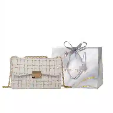 Miss Angel Plaid Chain Crossbody Bag