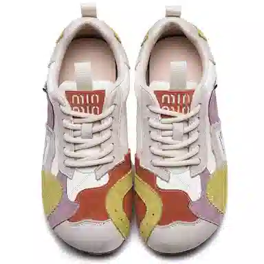 杰骤 头层牛皮 小众拼色 通勤百搭 轻便 低帮 生活休闲鞋 女