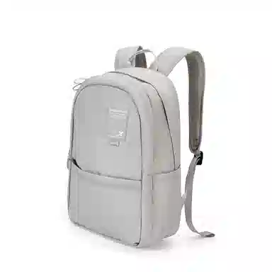 特步 纯色大容量运动时尚休闲通勤背包学生书包 织物 双肩包 男女同款情侣款 黑色/灰色