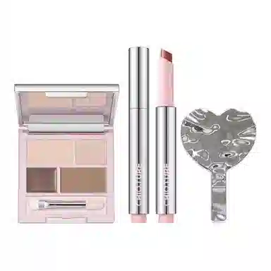 稚优泉 唇蜜卧蚕盘彩妆套装 易上色细闪自然玻璃唇持久镜面