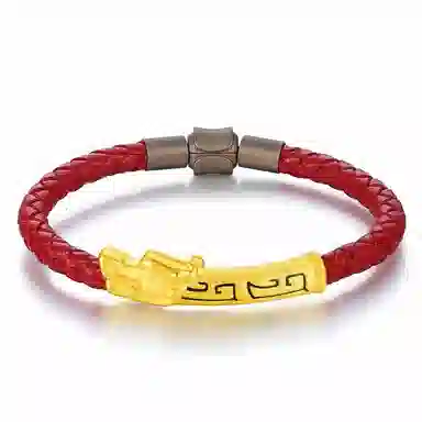 智玉云祥 龙头 生肖龙云中游龙 足金 一口价 黄金手链 女款