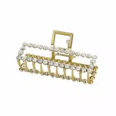 简应舒 大鲨鱼夹长方形发抓发卡后脑勺盘发 合金水钻 发夹 女款