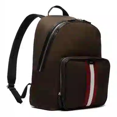 Bally Logo Zip Backpack Large Green