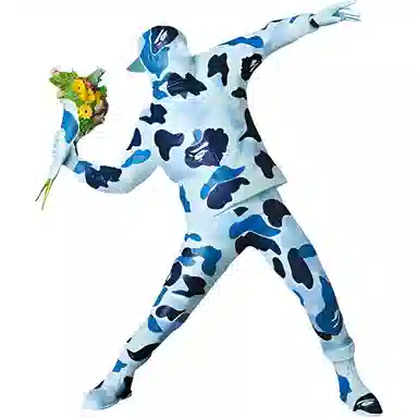 BAPE x Banksy Flower Bomber Camo Blue