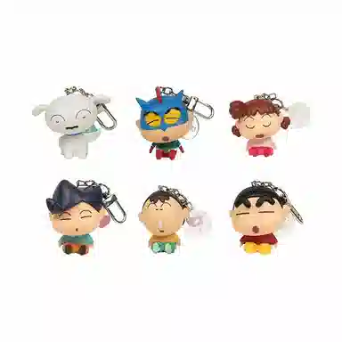 灵动创想 蜡笔小新的一天 钥匙扣 男女同款情侣款