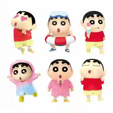 灵动创想 蜡笔小新的一天 钥匙扣 男女同款情侣款