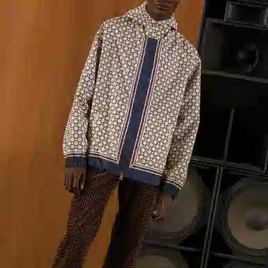 Gucci SS22 Plaid Logo Hoodie Jacket Khaki