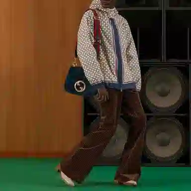 Gucci SS22 Plaid Logo Hoodie Jacket Khaki