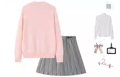 东鲸岁时记 学院风复古高级感显瘦舒适长袖针织衫格子百褶裙制服 女款