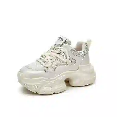 金佰川 合成革 舒适百搭 休闲时尚 显瘦 耐磨 低帮 老爹鞋 女