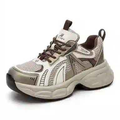 织物合成革 厚底时尚百搭休闲鞋款 减震耐磨增高 低帮 老爹鞋 女款