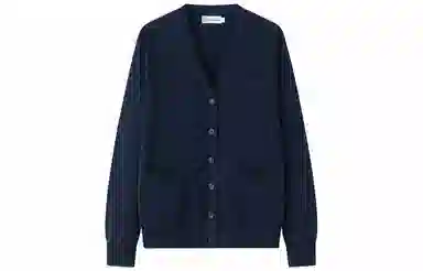 东鲸岁时记 慵懒风高级感宽松显瘦开衫外搭制服上衣针织衫 男女同款 灰野川 绀色